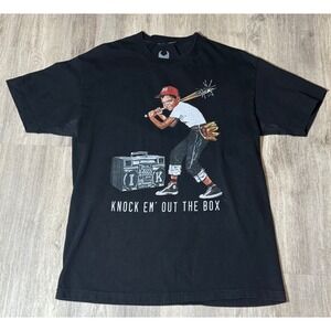 IMKING Knock Em Out The‎ Box Graphic T-Shirt Men's Size L Black Boombox Baseball